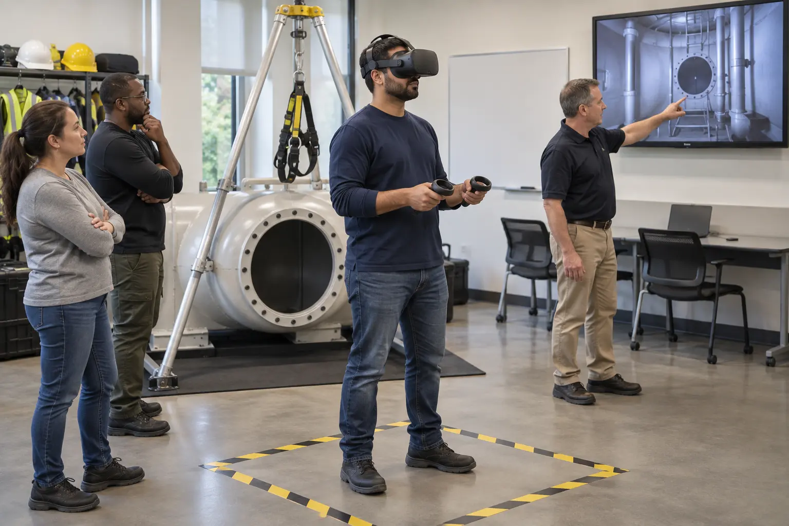 Confined space VR training session