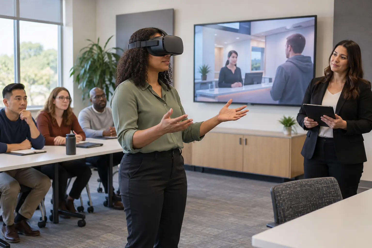 Customer deescalation VR training session