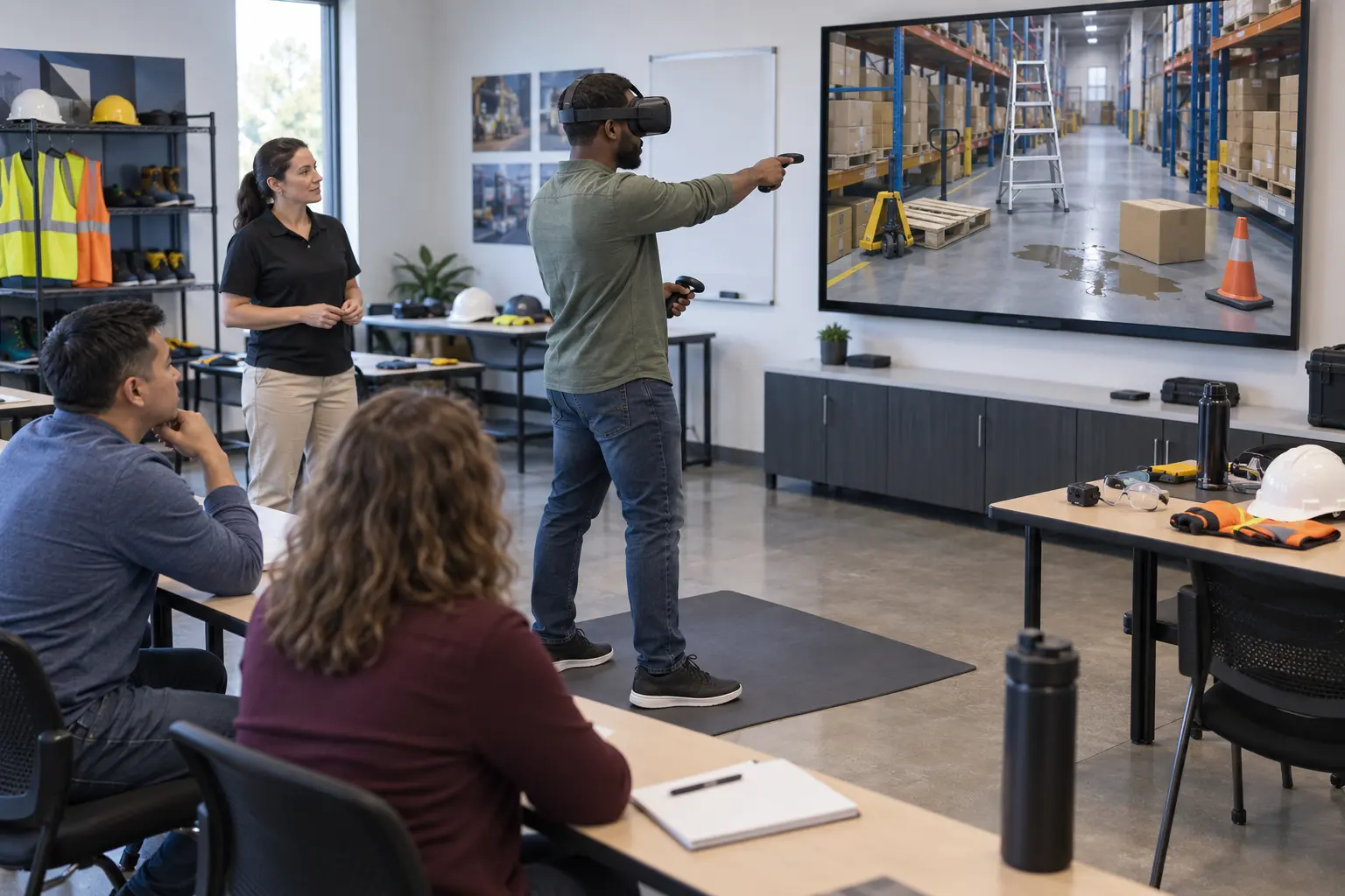 Hazard identification VR training session