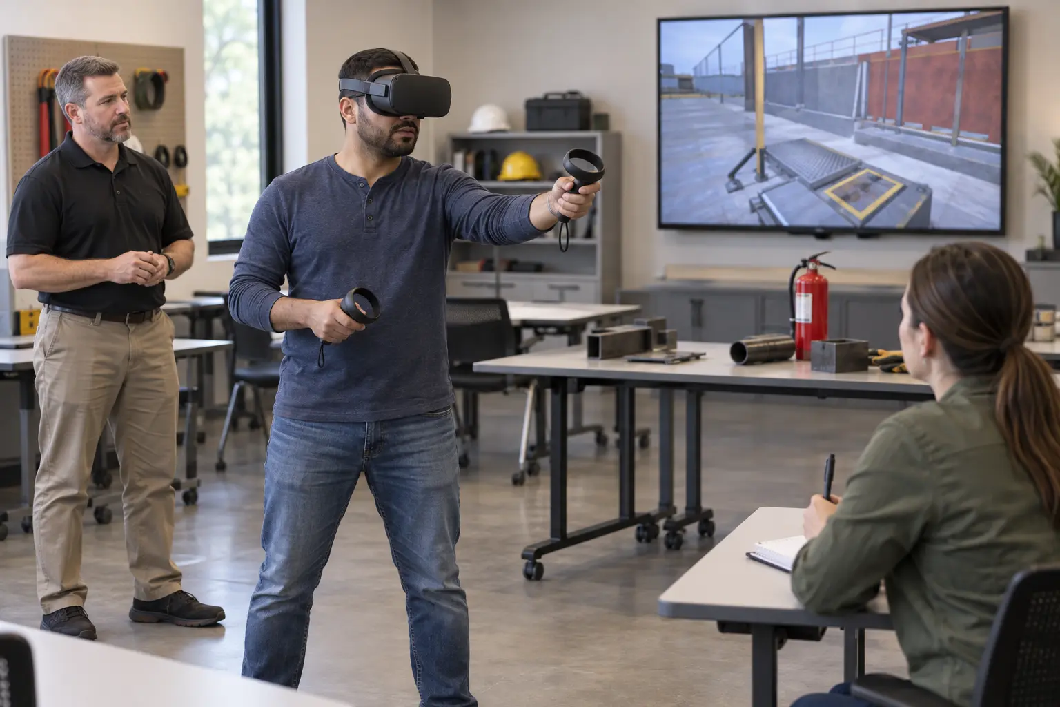 Hot work VR training session
